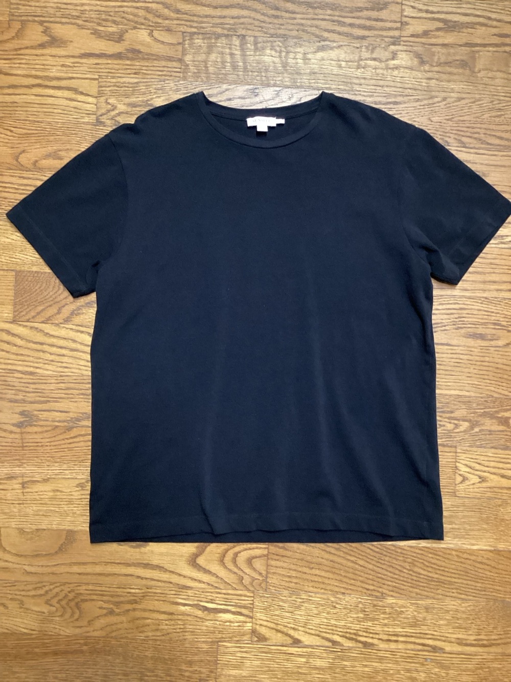 Sunspel 100% cotton Luxury Casual crew neck short sleeve Black size Large - Picture 5 of 8
